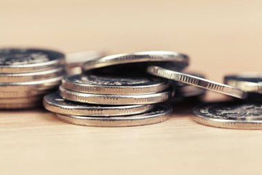 Yığınla para. Makro fotoğraf. Kapat..