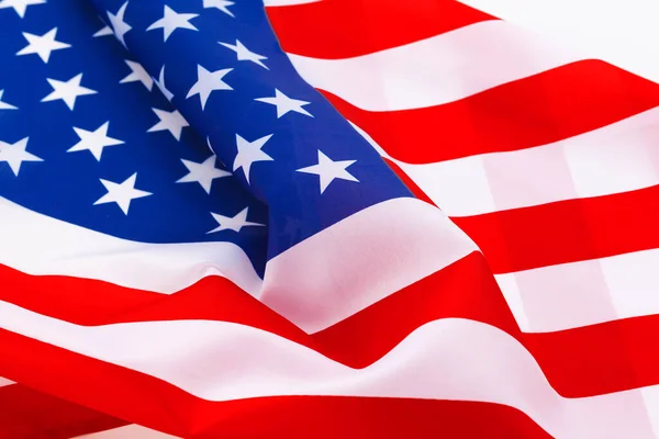 Batas bendera Amerika diisolasi pada latar belakang putih — Stok Foto
