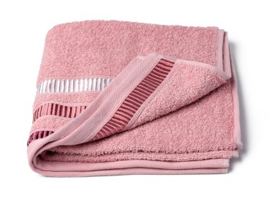 Havlu beyaz arkaplanda izole edildi. Yakın plan.