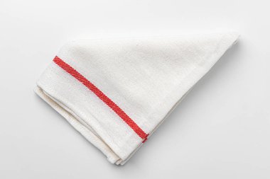 Mutfak örtüsü beyaz arkaplanda izole edildi, kapat