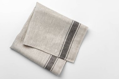 Mutfak örtüsü beyaz arkaplanda izole edildi, kapat