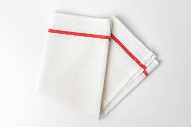 Mutfak örtüsü beyaz arkaplanda izole edildi, kapat