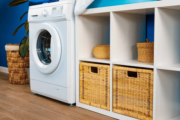 Laundry room. Close up of washing machine — Stock Photo, Image