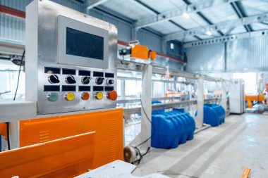 Modern endüstriyel fabrika. Otomotiv makinası parçaları kapatılıyor