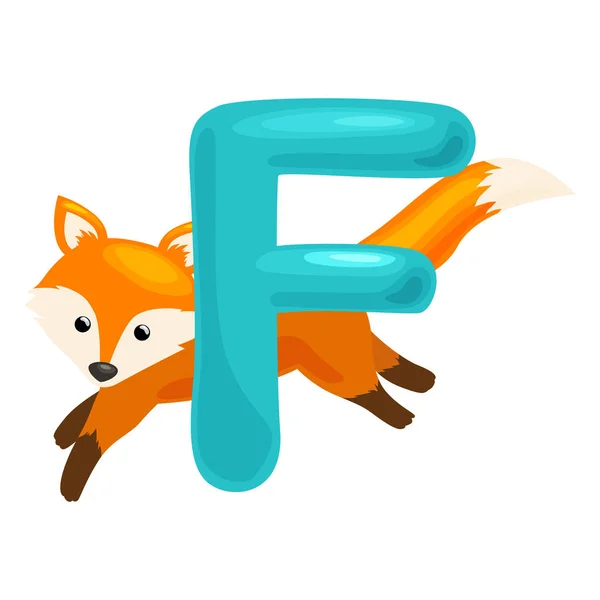 Dopis s zvířat fox pro abc vzdělávání v MŠ. — Stockový vektor