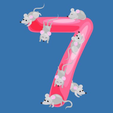 sıra sayıları tutar hayvanlar alfabe anaokulu kitaplar abc veya İlköğretim Okulu poster koleksiyonu vektör çizim hesaplama yeteneği ile sayma çocuk eğitimi için