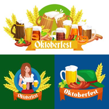 Açık ve koyu bira bir pub arka plan snacks ile bardak.