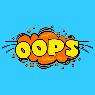 Komik ses efektleri pop sanat vektör tarzı. Ses kabarcık konuşma ile word ve komik karikatür ifade illüstrasyon geliyor
