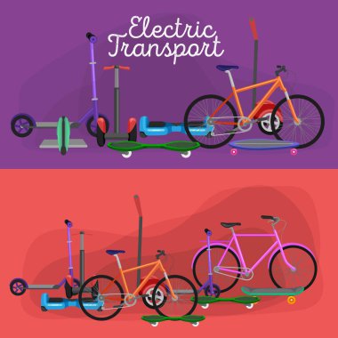 izole elektrikli scooter, tek ve iki tekerlekli hareketlilik araç vektör çizim, eko alternatif şehir ulaşım