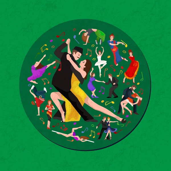 容カップル男と女情熱のタンゴを踊るダンサー ベクトル分離の図 — ストックベクタ