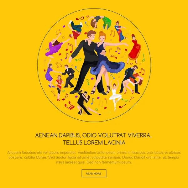 Feliz pareja de bailarines de Salsa aislados en pictograma icono blanco, hombre y mujer en vestido bailando con pasión — Vector de stock