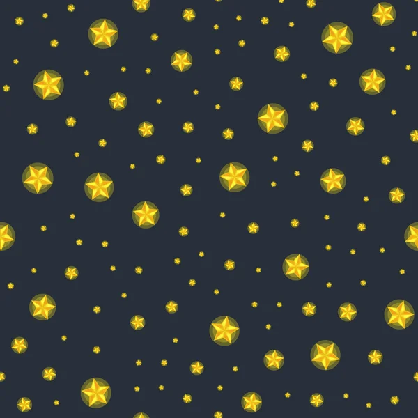 Estrelas padrão sem costura para decoração de massa de cristalilustração vetorial, céu escuro à noite ou no espaço azulejo fundo — Vetor de Stock