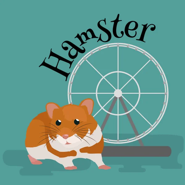Tamdjur hamster, isolerade vektor illustration piktogram — Stock vektor