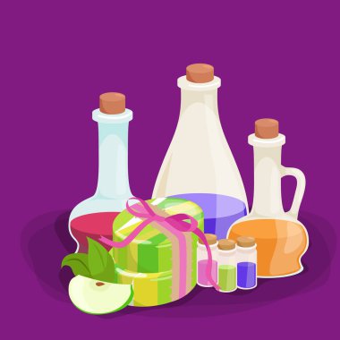 doğal organik el kümesi sabun ile zeytin vektör çizim, vücut güzellik bakım kavramı, doğa kozmetik aroma bar bitkisel el yapımı spa ürünleri koleksiyonu için yapılır