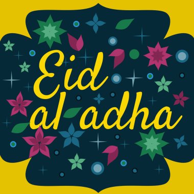 vektör tatil Eid Al Adha Festival kurban etiketin adı. kompozisyon Müslüman kutsal ay ile cami Binası, yazı parıldıyor ve illüstrasyon parlayan