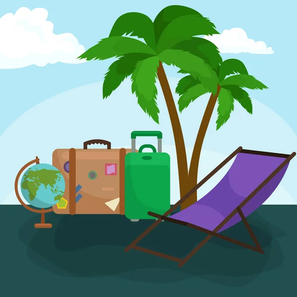 Vetor de conceito de viagem ilustração, Turismo e planejamento de viagem de férias — Vetor de Stock