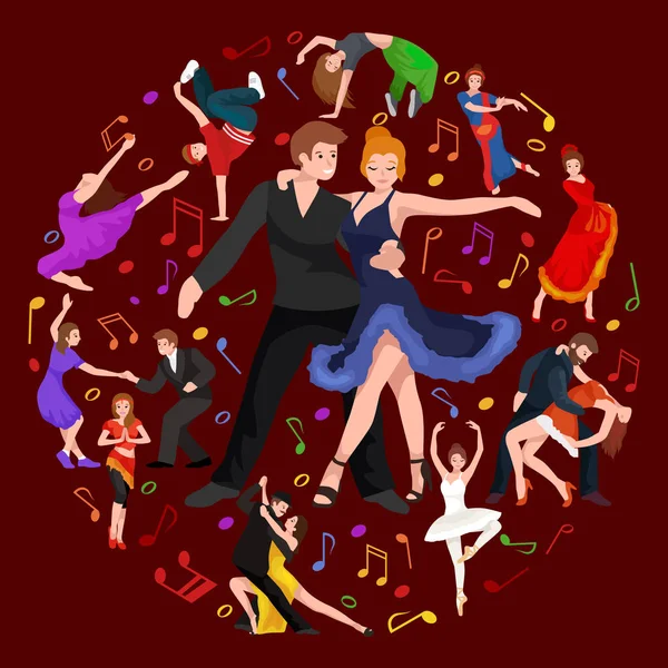 Ευτυχισμένο ζευγάρι χορευτές Salsa που απομονώνονται σε λευκό εικονίδιο εικονόγραμμα, άνδρας και γυναίκα στο φόρεμα χορό με πάθος — Διανυσματικό Αρχείο