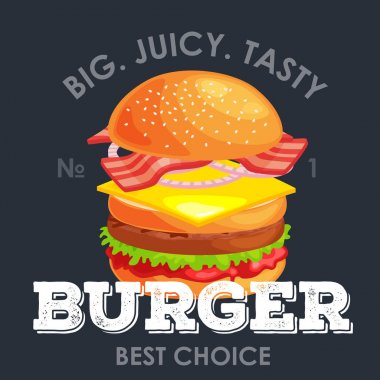 lezzetli hamburger ızgara sığır eti ve taze sebze Soslu çörek atıştırma veya öğle yemeği için giyinmiş, hamburger mi klasik Amerikan fast food yemek her zamanki menü barbekü et ekmek domates peynir olabilir
