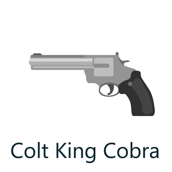 Colt King Cobra é um revólver de ação dupla de quadro médio com uma pistola de seis cilindros redondos, ilustração de vetor de pistola, arma de revólver isolada, revólver metálico no fundo branco —  Vetores de Stock