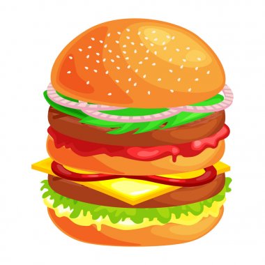 sığır eti lezzetli hamburger ızgara ve barbekü et ekmek domates peynir beyaz üzerine taze sebze sos aperatif veya yemek, hamburger klasik Amerikan fast food yemek her zamanki menüsü için topuz ile giyinmiş olabilir