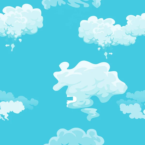 Cloud v sky bezešvé vzor, vzduch příroda dekorativní pozadí, textura pro tkaniny design vektorové ilustrace — Stockový vektor