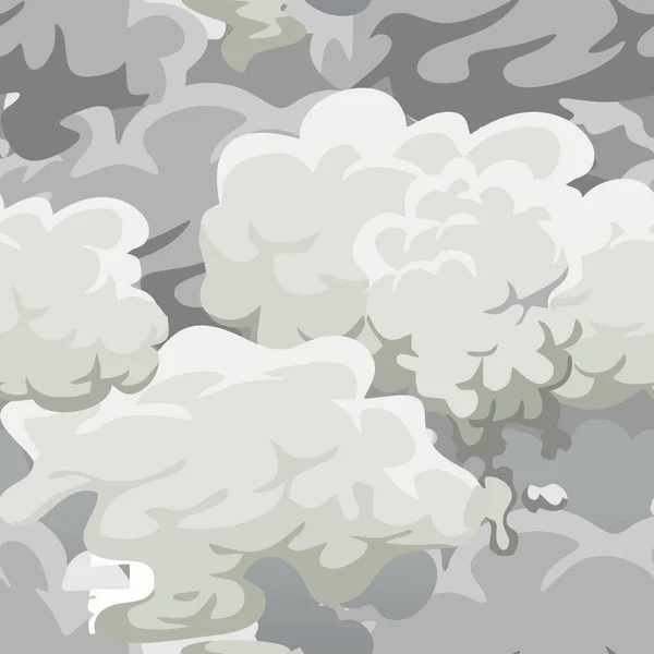 Moln i himlen sömlösa mönster, luft naturen dekorativa bakgrund, textur för tyg design vektorillustration — Stock vektor