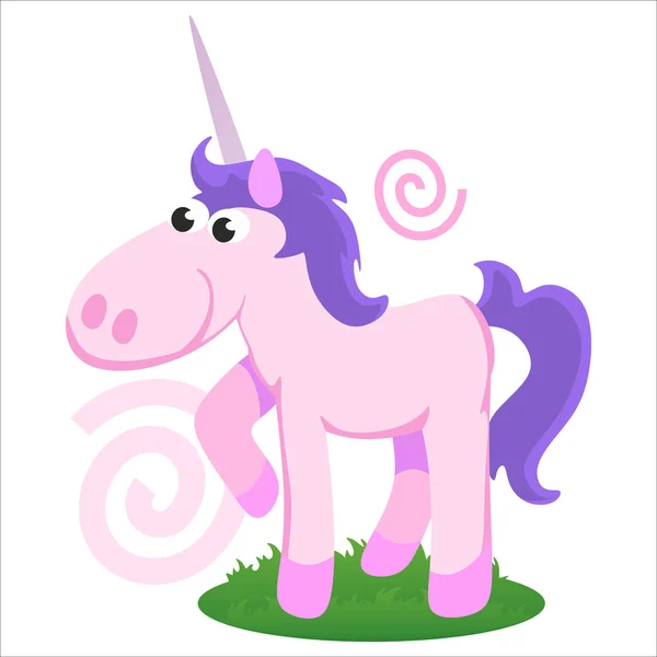 Lindo unicornio aislado conjunto, pegaso mágico volando con ala y cuerno en arco iris, fantasía caballo vector ilustración, mito criatura soñando sobre fondo blanco — Vector de stock