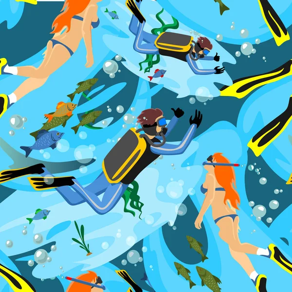 Doğa sporları Dikişsiz desen su, tasarım öğeleri için yaz tatil etkinlik Tekstil, karikatür dalga sörf, deniz plaj vektör çizim, aktif yaşam tarzı macera