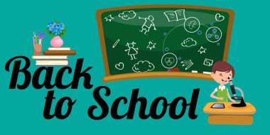 Çocuk bir kimya veya biyoloji ders, okul araştırma bakteri ve microelements mikroskop aracılığıyla arıyor classoom, nişanlı öğrenciler