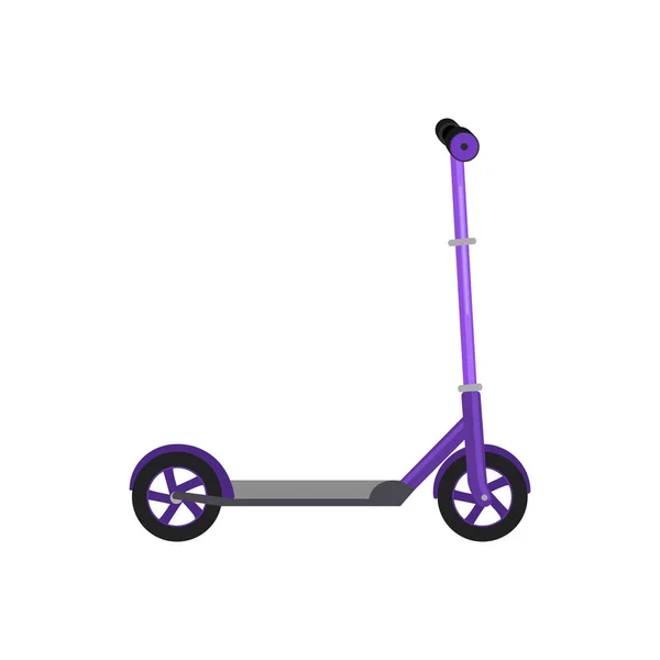 Illustration vectorielle isolée de scooter de coup de pied, activité de style de vie, jouet de véhicule de sport avec roue, transport d'enfant pour le plaisir — Image vectorielle