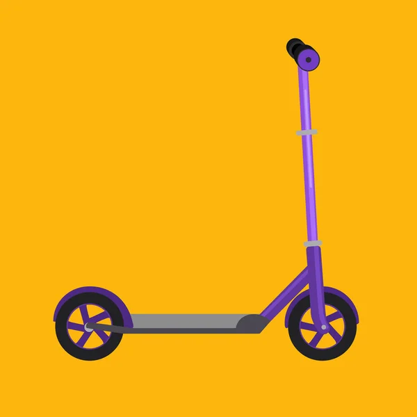 Kick scooter isolated vector illustration, life style activity, sport vehicle toy with wheel, child transport for fun — Stock Vector