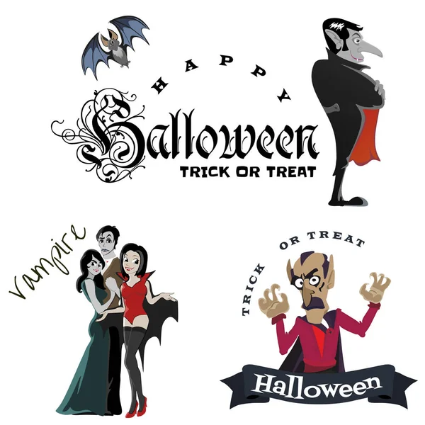 Halloween vampier in de grafkist, DRUCULAS monster in mantel platte vector goed illustraties, voor uitnodiging voor Halloween-feest of flyer, wenskaart — Stockvector