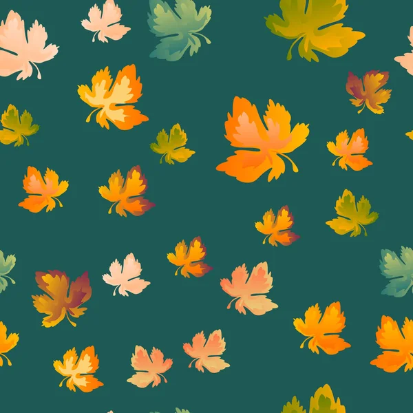 Automne laisse motif sans couture, fond vectoriel. Feuille d'érable rouge, jaune et verte, Pour la conception de papier peint, tissu, matériau de décoration — Image vectorielle