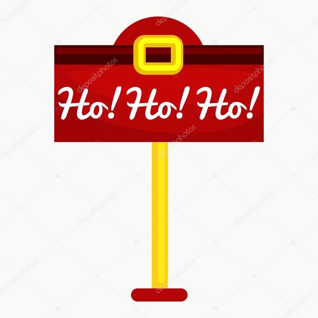 Christmas letter box to Santa isolated,  Claus xmas mail delivery postbox vector llustration, hohoho