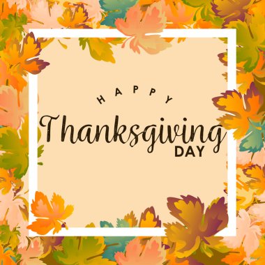 Sonbahar arka plan düzen alışveriş satış veya promosyon poster ve beyaz çerçeve belgesi, web afiş yaprakları süsleyin. Vektör çizim şablonu. Kırmızı, sarı ve yeşil akçaağaç yaprağı