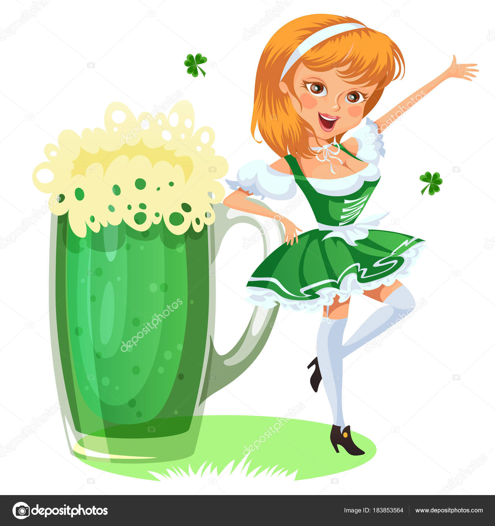 Personnages De Jour De Saint Patrick Fille Sexy En Bas Avec