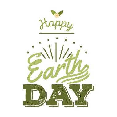 22 Nisan Dünya Dünya günü. tebrik kartları veya afiş metin ve fontlar retro hipster stil vektör çizim içinde yazı ile Logotype kurma