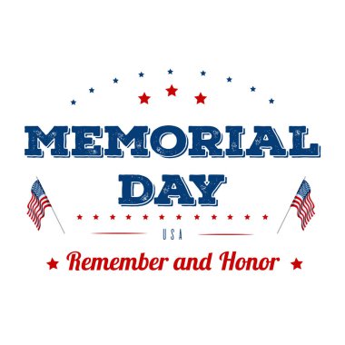 Anma Günü. Tipografi tasarım düzeni için ABD anma günü etkinlikleri, satış, promosyon vector Illustrator