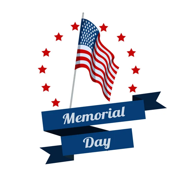 Il Memorial Day. Layout di progettazione tipografica per eventi USA Memorial Day, vendite, illustratore vettoriale di promozione — Vettoriale Stock