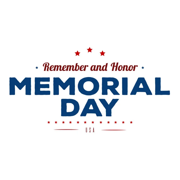 Il Memorial Day. Layout di progettazione tipografica per eventi USA Memorial Day, vendite, illustratore vettoriale di promozione — Vettoriale Stock