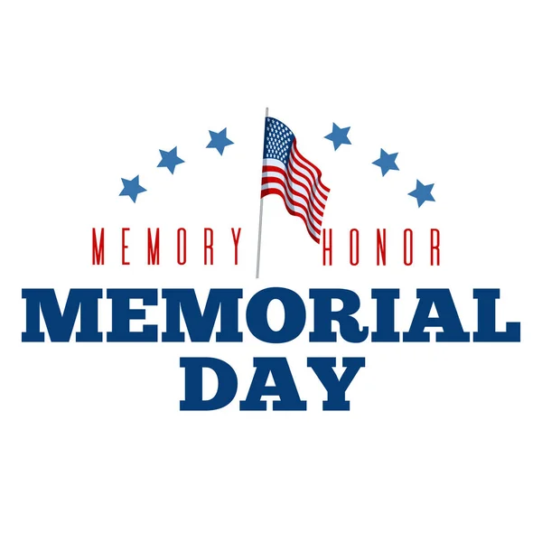 Memorial Day. Layout de design de tipografia para eventos do Dia Memorial dos EUA, vendas, ilustrador de vetor de promoção —  Vetores de Stock