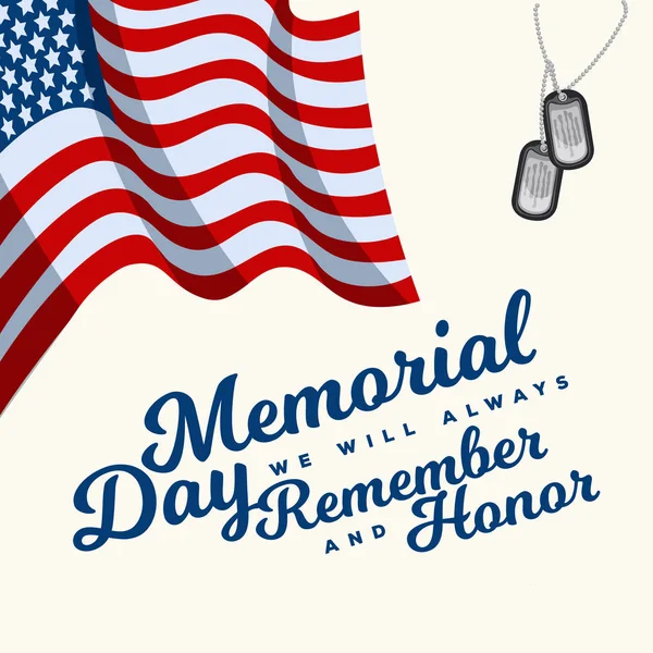 Memorial Day. Layout de design de tipografia para eventos do Dia Memorial dos EUA, vendas, ilustrador de vetor de promoção —  Vetores de Stock