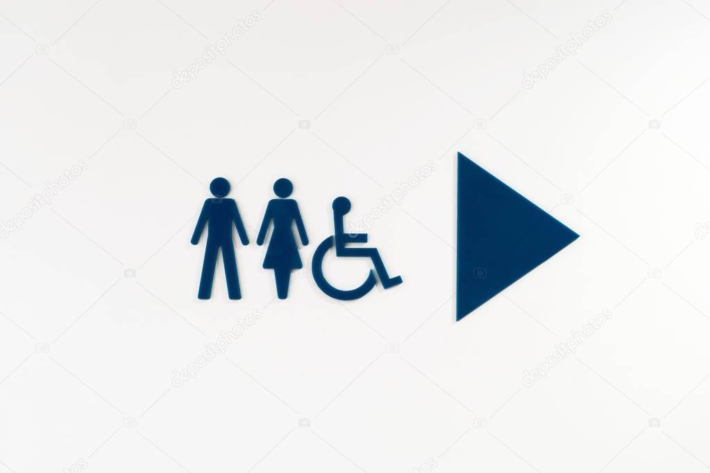 Toilet restroom pictograms