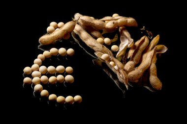 Euro simgesini oluşturan soya fasulyesi. Soya Pazar. Tarım soya bakla.