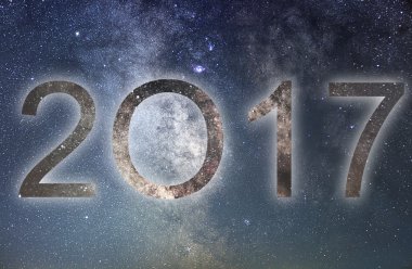 2017. renkli kızdırma 2017 yeni yıl. Gece gökyüzü.