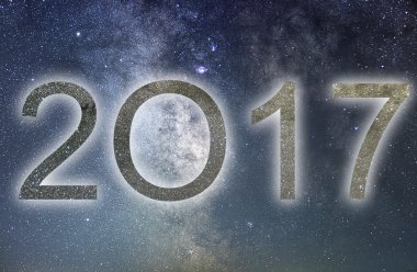 2017. renkli kızdırma 2017 yeni yıl. Gece gökyüzü.