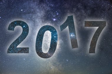 2017. renkli kızdırma 2017 yeni yıl. Gece gökyüzü.