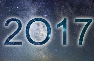 2017. renkli kızdırma 2017 yeni yıl. Gece gökyüzü.