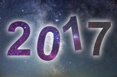 2017. renkli kızdırma 2017 yeni yıl. Gece gökyüzü.