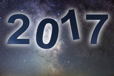 2017. renkli kızdırma 2017 yeni yıl. Gece gökyüzü.
